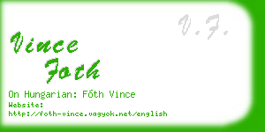 vince foth business card